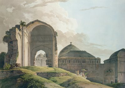 De ruïnes van het paleis in Madurai, 1798 door Thomas und William Daniell